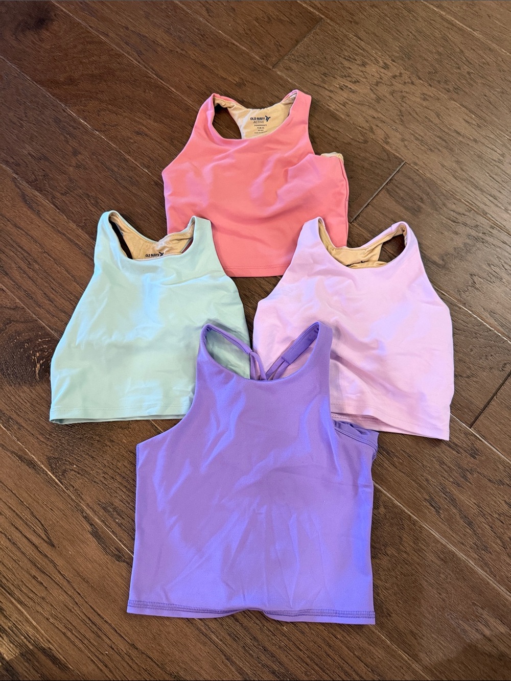 Old Navy Girls Longline Powersoft Spots Bra - Pink, Lavender, Mint, Purple - S